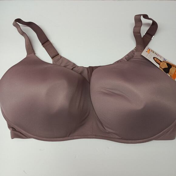 Joyspun Plus Wirefree Full Coverage Bra Women's Size 46DDD Purple Smooth Wings - Picture 1 of 5